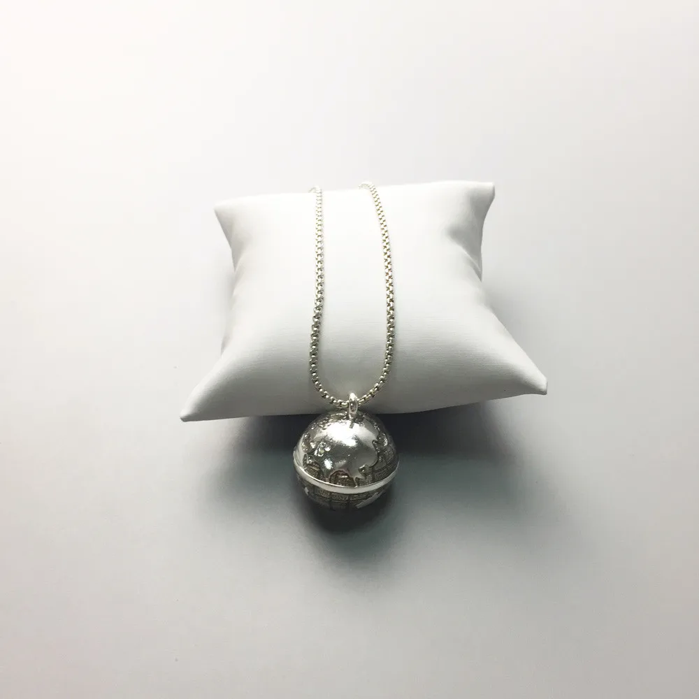 Серебряные подвески в виде глобуса из темной Земли 2018 модное ожерелье с цепочкой