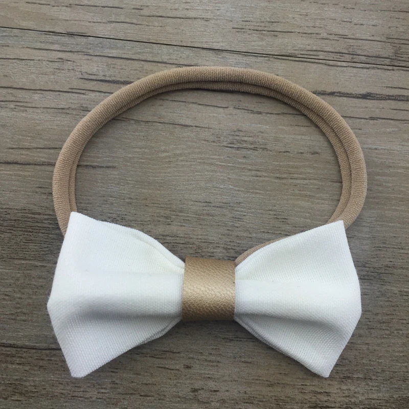 Милая нейлоновая повязка на голову с бантом ручной работы для маленьких девочек