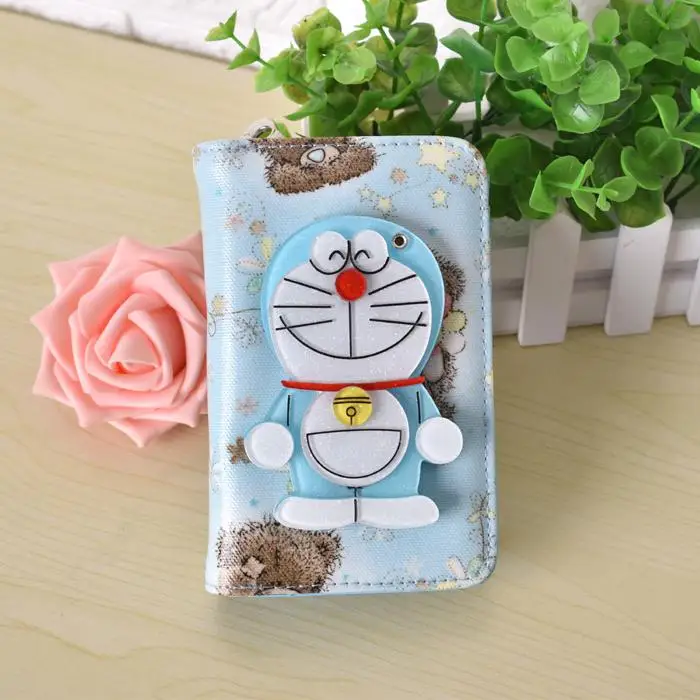 Милые кошельки hello kitty Doraemon Stitch с волшебным зеркалом, женский кожаный кошелек, клатч для девочек, женский кошелек, подарок для девочки - Цвет: medium