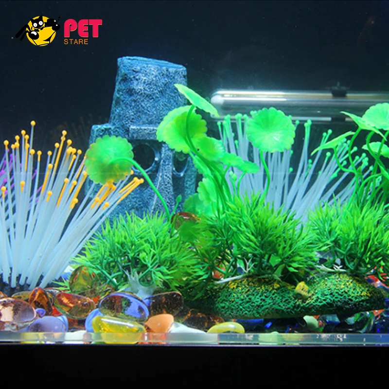 Aquarium Decorations Govine Glowing Effect Artificial Mushroom for Fish Tank Plastic Ornament | Дом и сад
