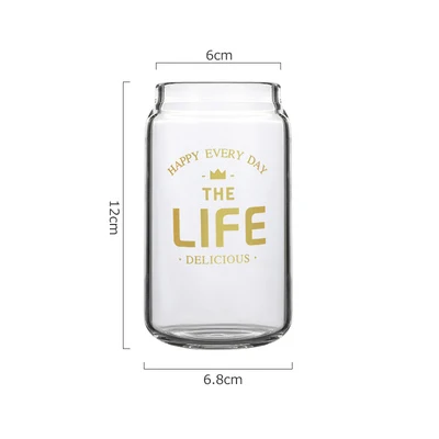 Golden 350ML Creative Cola Can Fruit Juice Milk Glass Water Cup Coffee Mugs Heat-resistant Cold Ice Cream Drink Cups Home Bar Supplier - Цвет: Golden