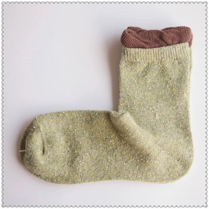 

[EIOISAPRA]Candy Color Yarn Point Warm Socks Women Japan Harajuku Meias Cotton Cute Funny Socks Fleece Floor Calcetines Mujer