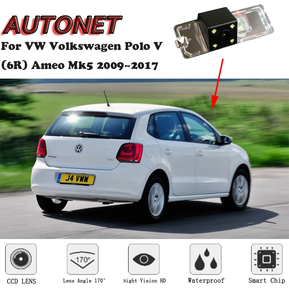 AUTONET HD Ночное видение резервного копирования камера заднего вида для Фольксваген Поло V(6R) Ameo Mk5 2009~ CCD/номерной знак камеры