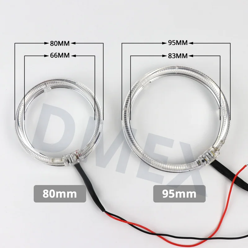 DMEX 2 шт. HID проектор светодиодный галогенные кольца 80 мм и 95 мм направляющий светильник светодиодный ангельские глазки для 2,5 дюймов 3,0 дюймов HID ксеноновый проектор