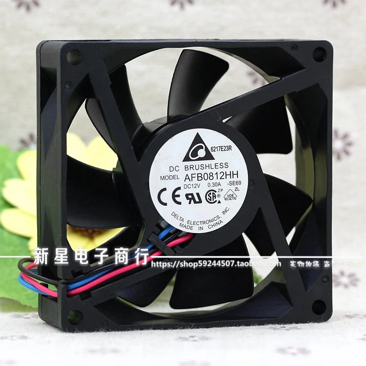 3-проводной Вентилятор охлаждения сервера Delta Electronics AFB0812HH SE69 DC 12 В 0,30 а 80x80x25 мм
