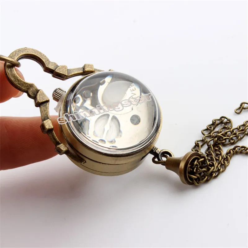 Маленькие стеклянные кварцевые карманные часы с римскими цифрами элегантные