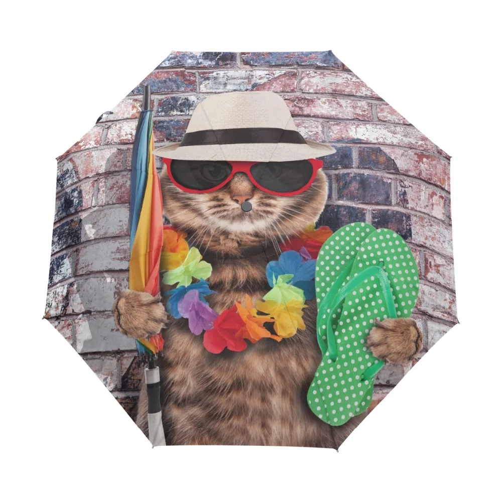 

Vogue Cat Sun Umbrella Full Automatic Beach Women Rain Umbrella Folding Anti Uv Windproof Parasol Sunshade Parasol Umbrellas