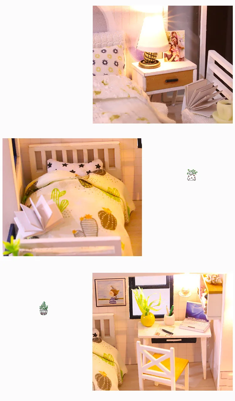 Кукольный дом мебель деревянные игрушки Diy кукольный домик Миниатюрный Кукольный домик собрать 3D Miniaturas головоломки игрушки для детей девочка подарок
