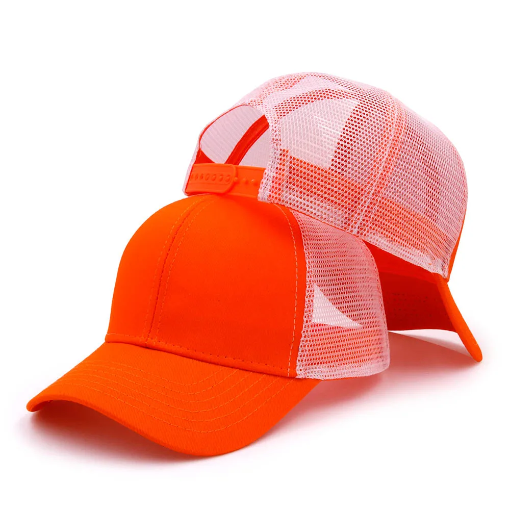 Orange-White KOEP тип, Повседневная однотонная хлопковая кепка для грузовика для женщин и мужчин, черная белая летняя бейсболка, крутая сетчатая бейсболка, кепки для папы - Цвет: Orange-White