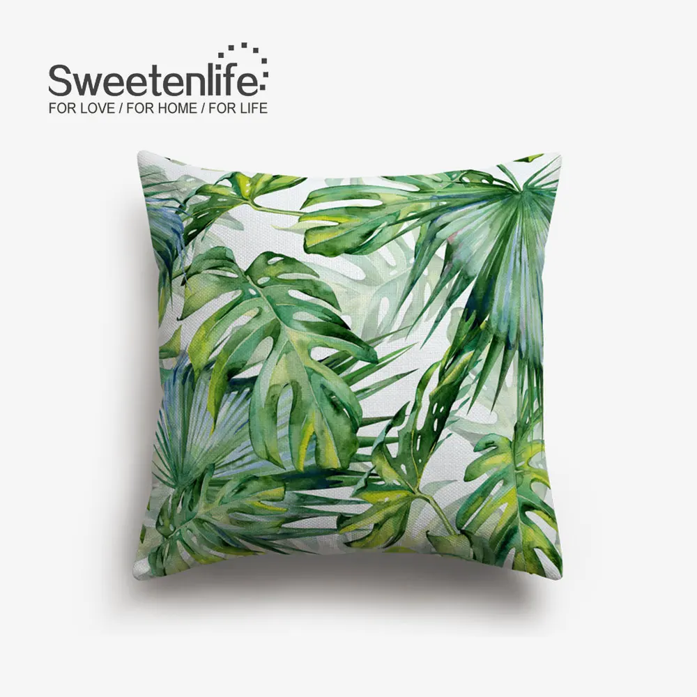 SL0392 Чехол для подушки Sweetenlife с рисунком листьев растений, красочные высококачественные декоративные подушки, Наволочки для подушек в тропическом стиле, домашний декор - Цвет: SL0392