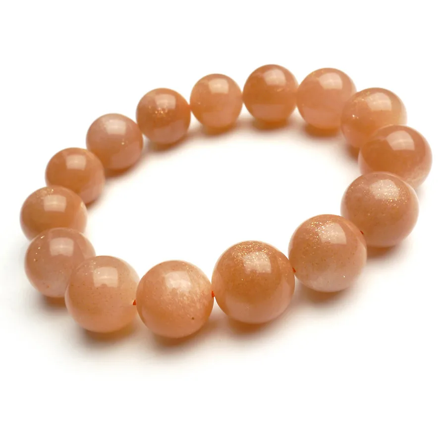 Новые Оранжевые Браслеты с натуральным солнечным камнем для женщин и мужчин