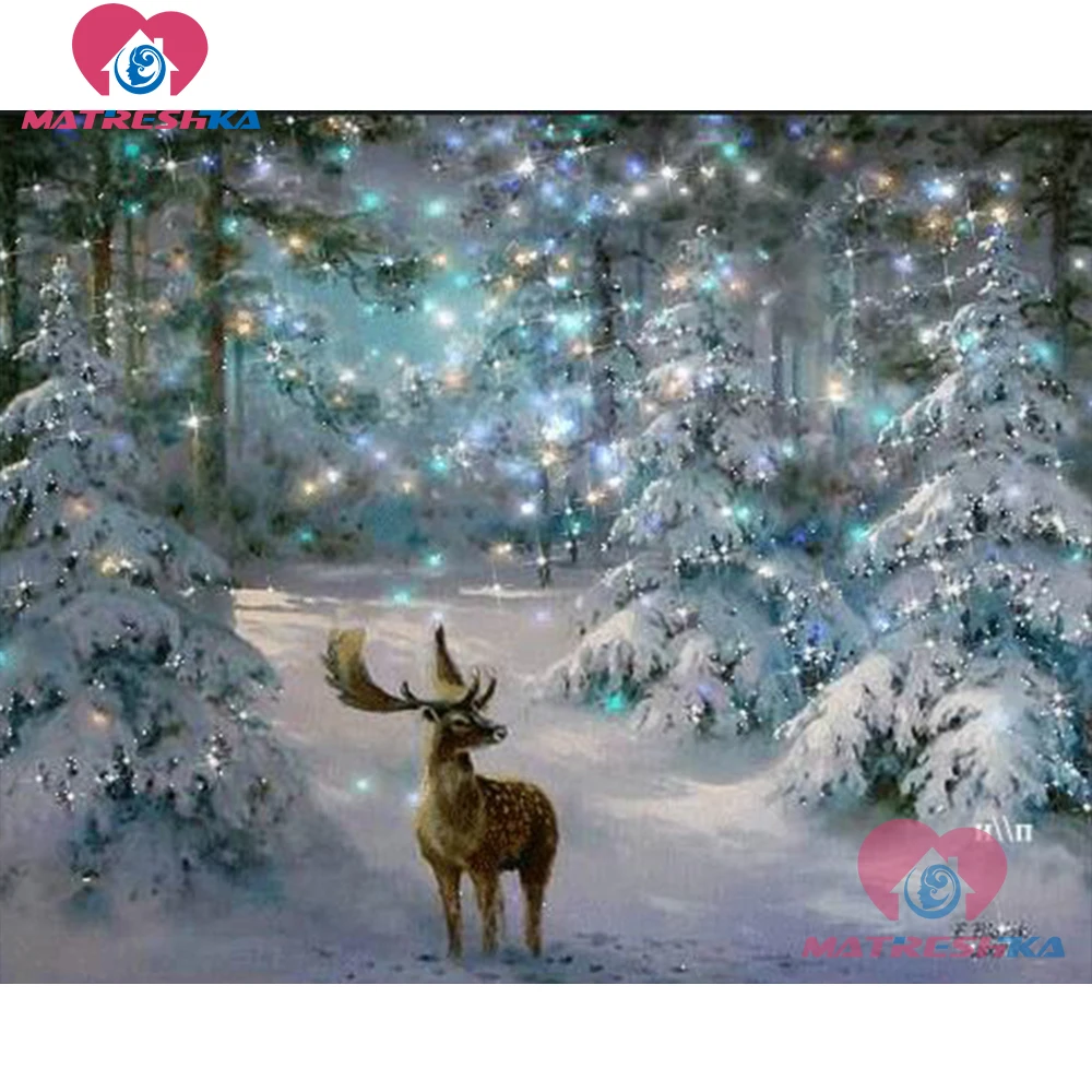 DIY embroidery with diamonds diamond painting animals diy animal deer picture by rhinestones home decoration | Дом и сад