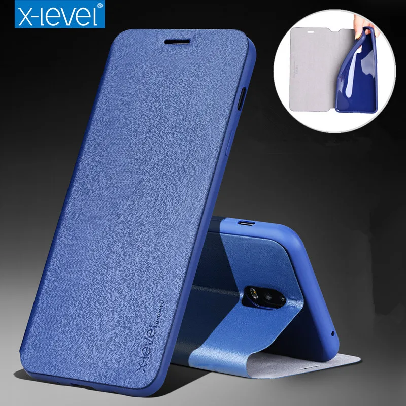Флип чехол X Level кожаный для Samsung Galaxy A70 A50 A40 J6 J8 A6 A8 2018 S10 S20 Plus e Note 20 10 9 8 A51 A71|Бамперы| |