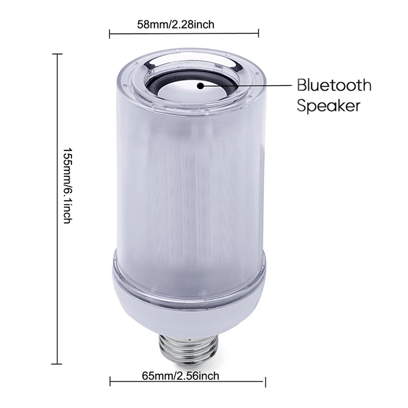 Rgb Bluetooth динамик эффект пламени лампочка E26 E27 110V 220W 8W Musice плеер с регулируемой