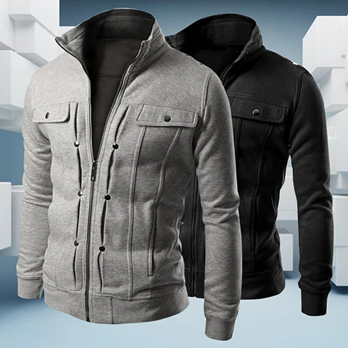 Товары! Мужской спортивный костюм с воротником стойкой на молнии Повседневная