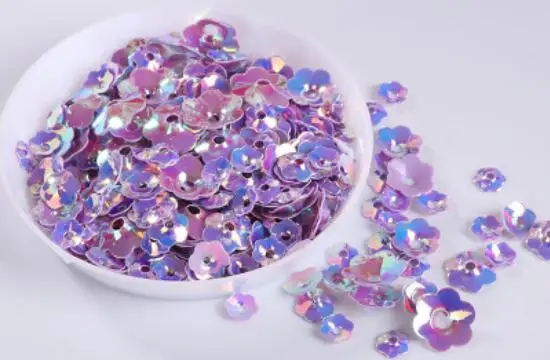 purple 10 г 3D цветы с блестками бисер для одежды аксессуары голографический Декор сливы блёстки DIY смолы ювелирные изделия шейкер талисманы вещи - Цвет: purple
