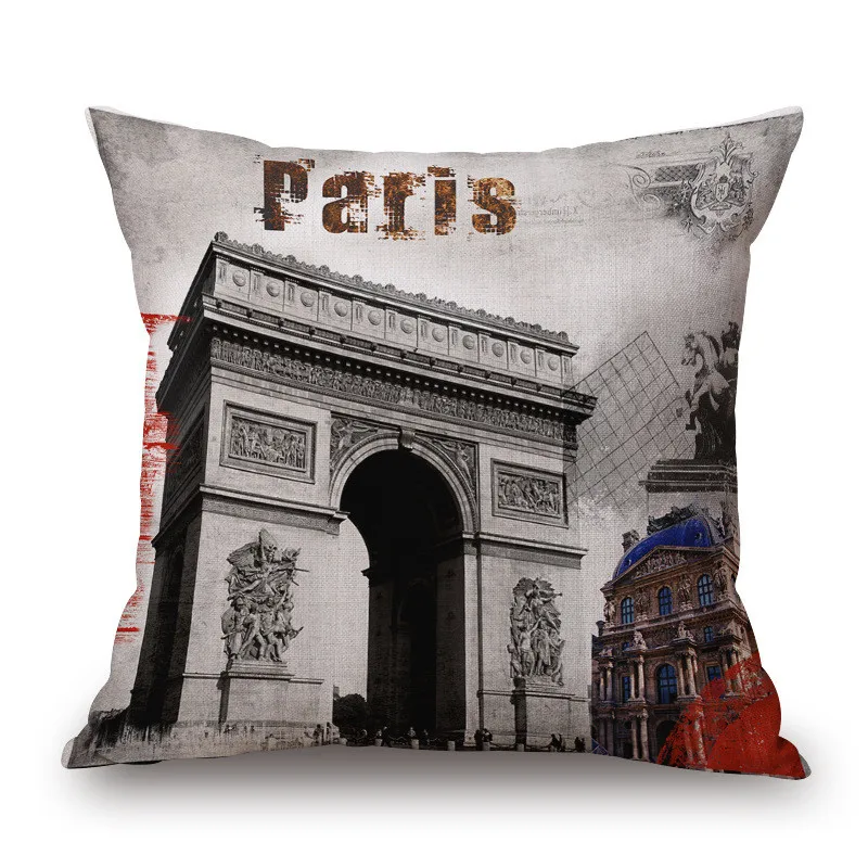 Оптовая продажа Подарочная наволочка в стиле ретро Нью Йорк Лондон улица