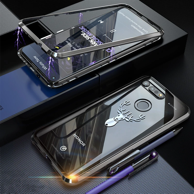 Магнитный адсорбционный чехол для Huawei Honor View 20 корпус из сплава металлическая