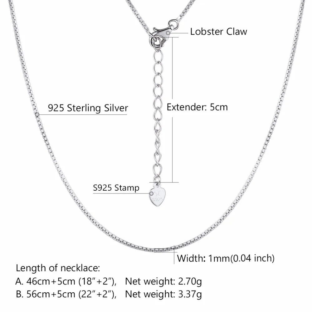 SILVERCUTE 2018 Simple Real 925 Sterling Silver Chain Necklaces For Women Gold/Rose Gold DIY Fine Jewelry Chains Colar SCN6200 | Украшения