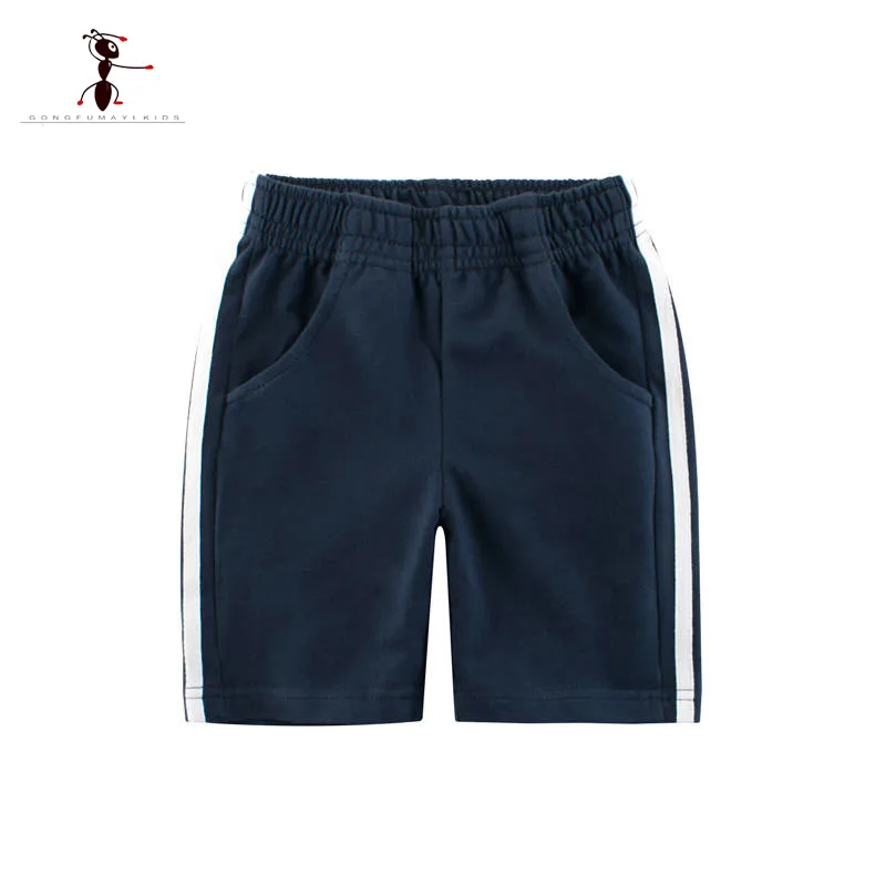 Шорты детские хлопковые до колена с эластичным поясом и карманами|Брюки| |