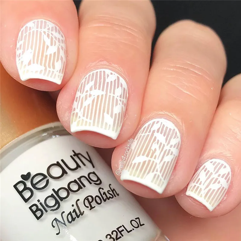 BeautyBigBang 9 мл белый лак для стемпинга ногтей печать лак для пластина для стемпинга для нейл-арта прочный лак для ногтей гель для ногтей