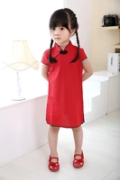 chinese new year baby girls chi pao dress kids traditional qipao candy solid children cheongsam linen girl clothes jumper blouse