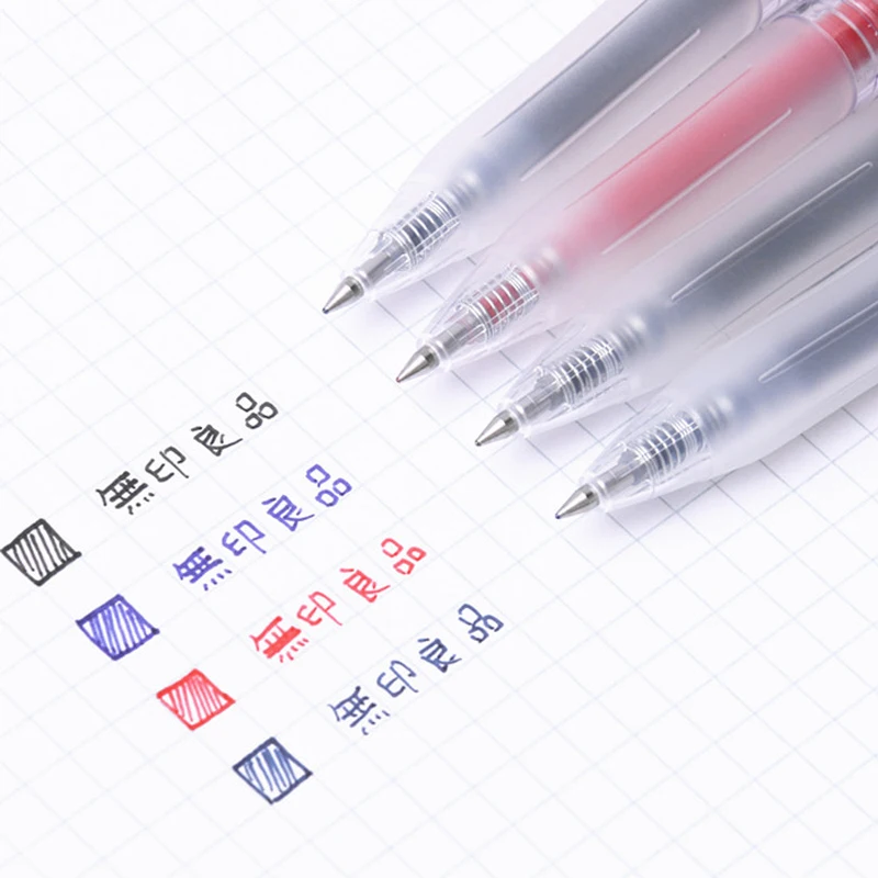1 шт MUJI выдвижные гелевые чернила для ручек, цветная шариковая ручка, прозрачная шариковая ручка, черный, синий, красный, гладкое письмо, Офисные, школьные, стационарные