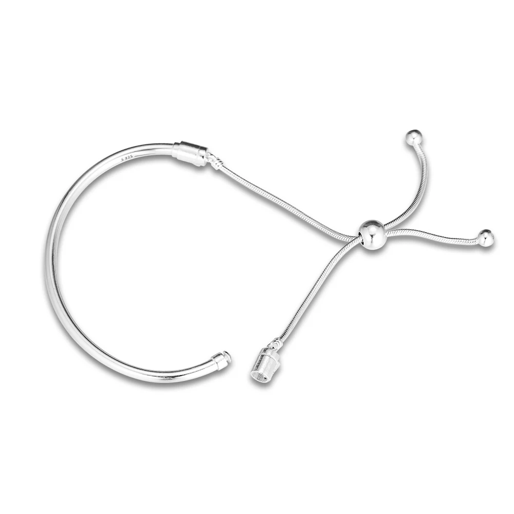 

Moments Sliding Bangles 100% 925 Sterling Silver Jewelry Free Shipping