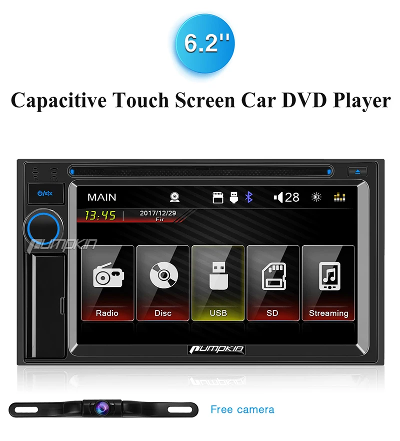 Тыква 2 Din 6 &quotсенсорный экран WINCE OS автомобильный Радио dvd плеер Поддержка MP4 MP5 HD