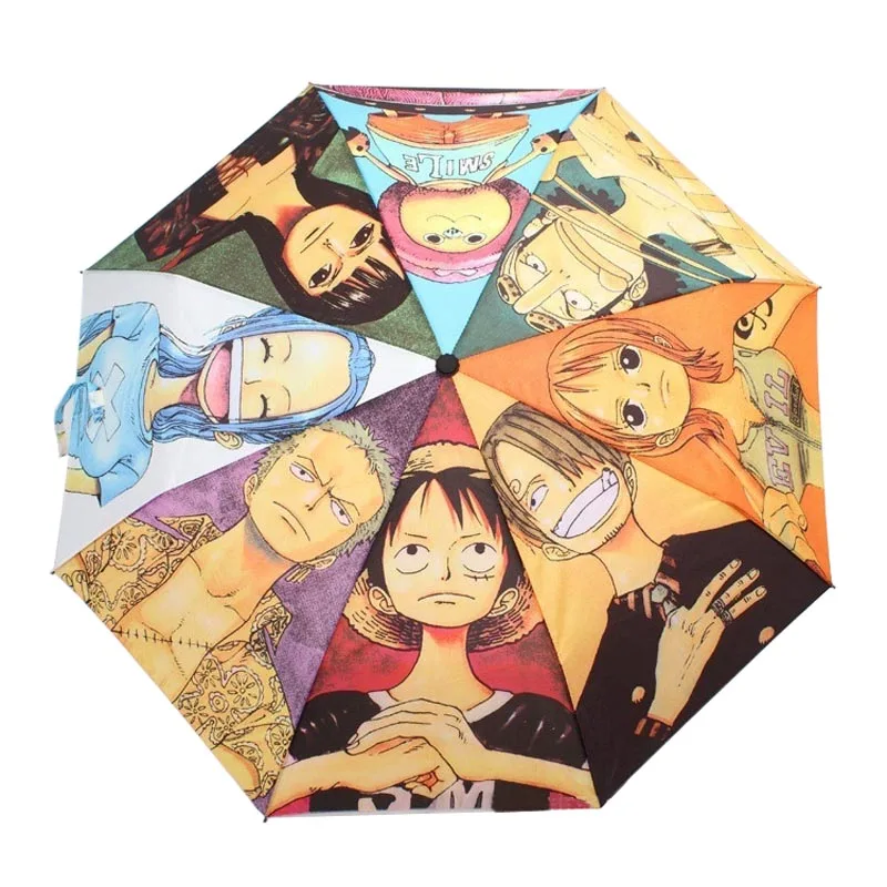 One Piece Аниме Наруто Узумаки Наруто Зонтик с принтом Саске Учиха и Хатаке Какаши Косплей Аксессуары для подарка - Цвет: One Piece