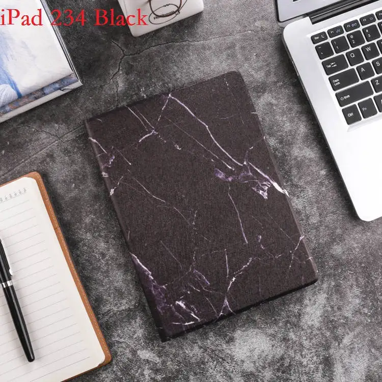 for iPad 234 Black Новинка, для iPad Air 2, iPad,, 9,7, чехол, умный, ПУ, мраморный, ударопрочный, подставка для iPad 2, 3, 4, Air 1, 2, mini, 1, 2, 3, 4, чехол, 7,9 дюймов - Цвет: for iPad 234 Black