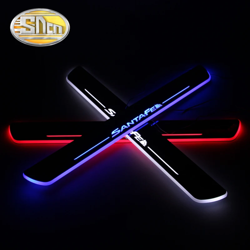 SNCN Автомобильный светодиодный дверной порог для hyundai Santa Fe IX45 2013 ультратонкий акриловый Динамический светодиодный светильник
