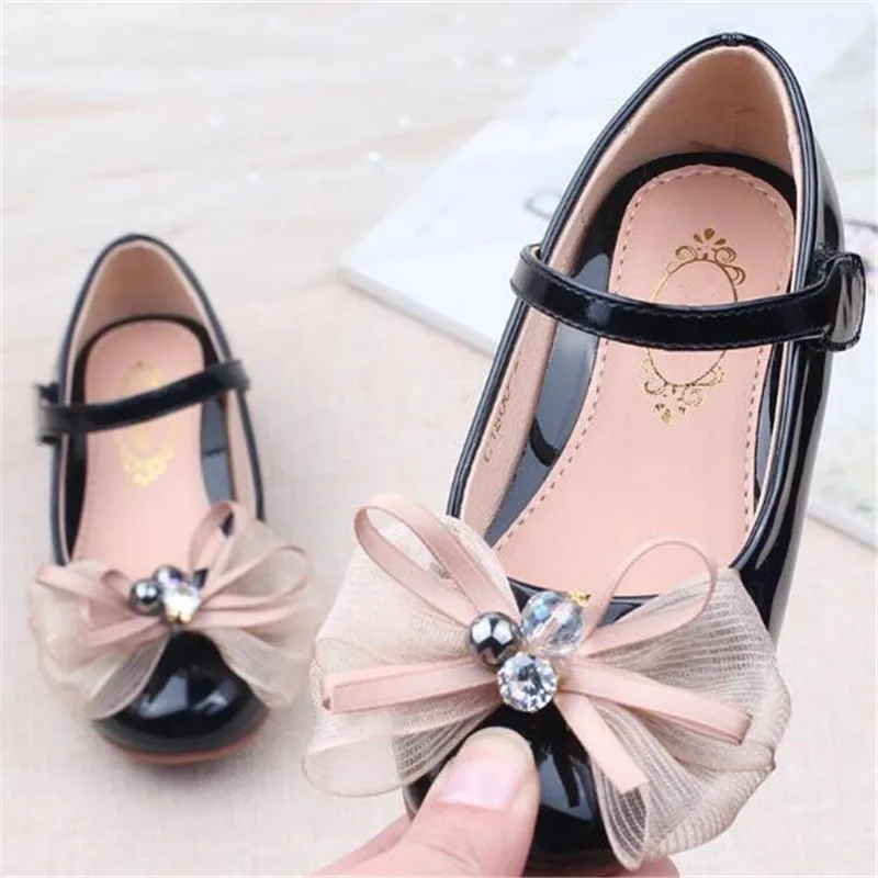 

New Girls High-heeled Dance Shoes Children Performance Patent Leather Party Shoes Princess Toddler Baby Kids Single Shoes 018