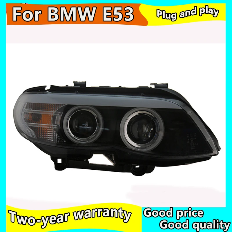 2 шт. фары для BMW X5 E53 2004 2006 светодиодный ная Автомобильная фара ангельские глазки