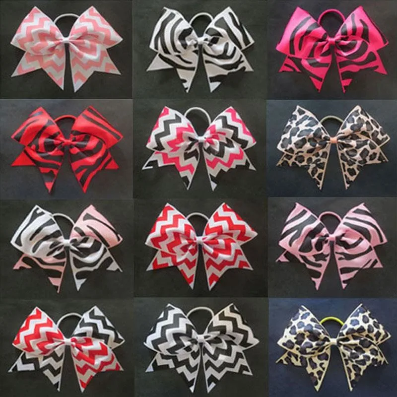 12pcs7 &quotдля девочек Cheer Луки корсажная лента для шевронов черлидера банты с