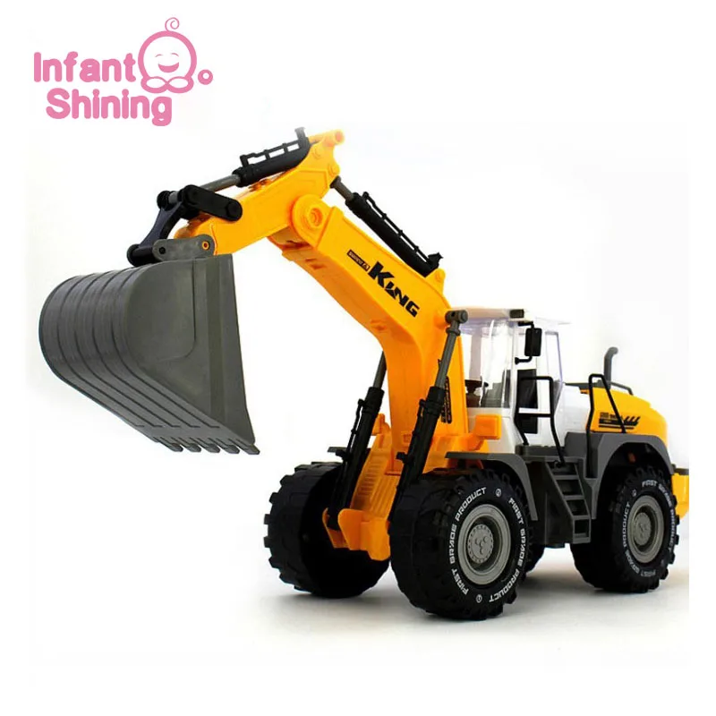 1 Infant Shining Engineering Cars 1:22 Excavator Model Toys Plastic Construction Vehicle for Children Boys Gift Toy - Цвет: 1