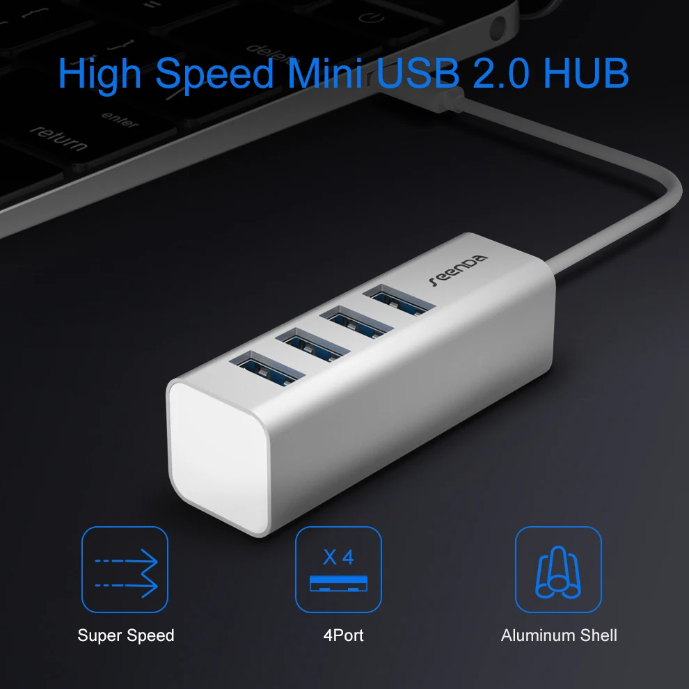 SeenDa алюминиевый usb хаб 2 0 внешний 4 Порты и разъёмы в состоянии OTG концентратор USB