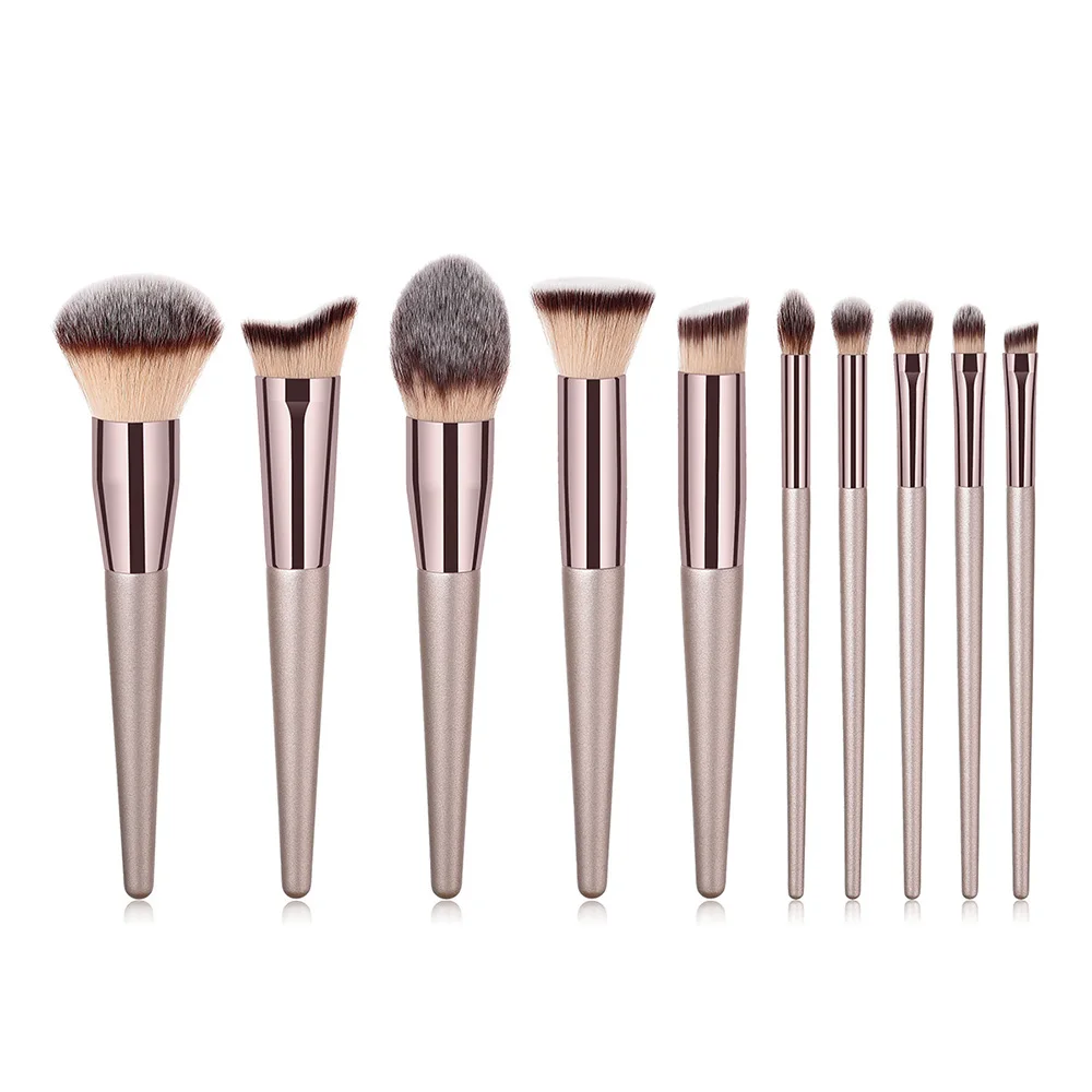 

For Cosmetic Face Contour Makeup Brushes Foundation Powder Blush Eyeshadow Concealer Make Up Brush tool Luxury Champagne hot1