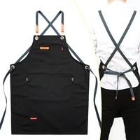 cowboy apron chinese restaurant barber foral nail artist men and women overalls coffee shop smock custom printed logo