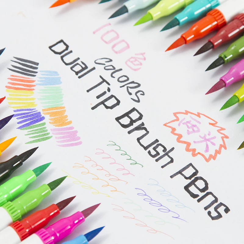 

120 Colors Art Markers Dual Tips Coloring Brush Pen Fineliner Color Water Marker School Art Supplies for Drawing Coloring Book