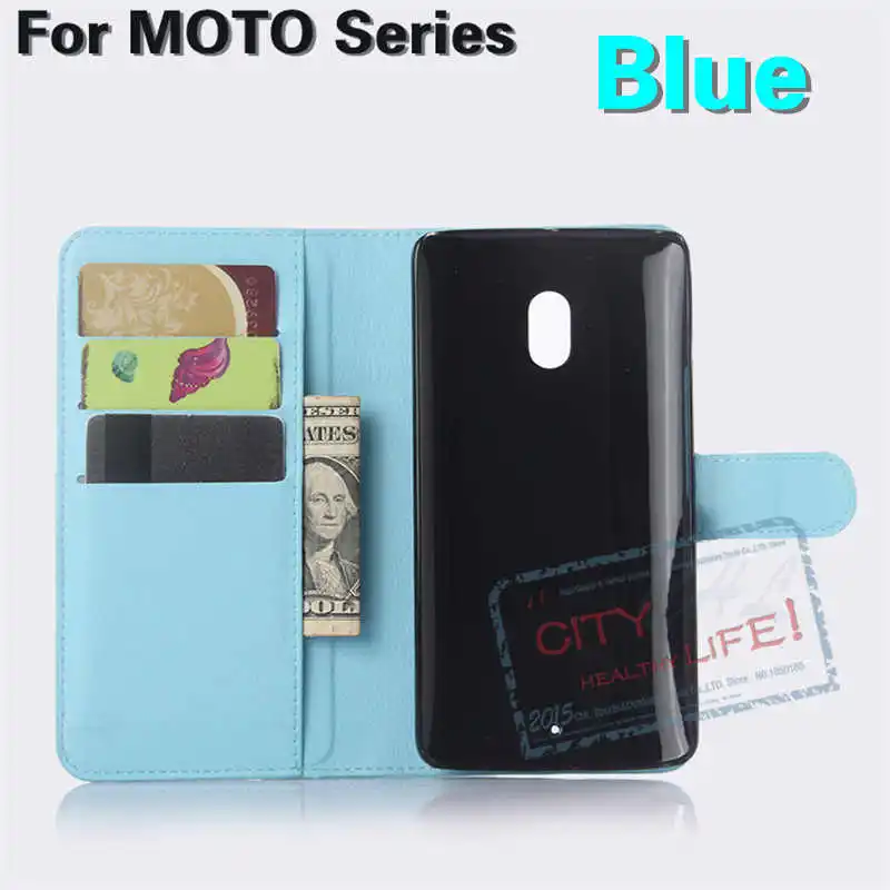 Чехол для Motorola Moto E6 E5 E4 C G8 G7 G6 G5 Plus Play Go из искусственной кожи чехол s для Moto P40 P30 Play One power Zoom Coque - Цвет: Blue