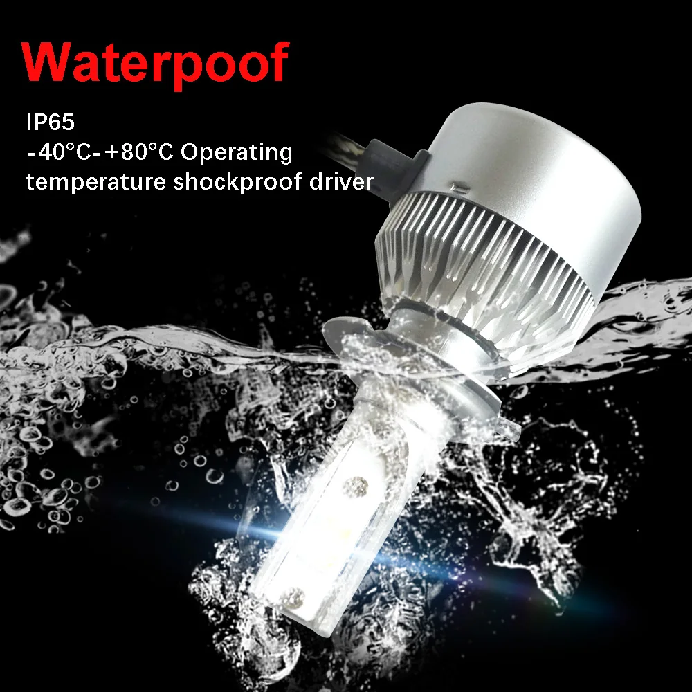 Turbo Led H4 H7 H1 H11 H3 H8 HB4 HB3 9005 9006 Автомобильная фара лампа C6 LED Дальний свет 7600lm 6000k