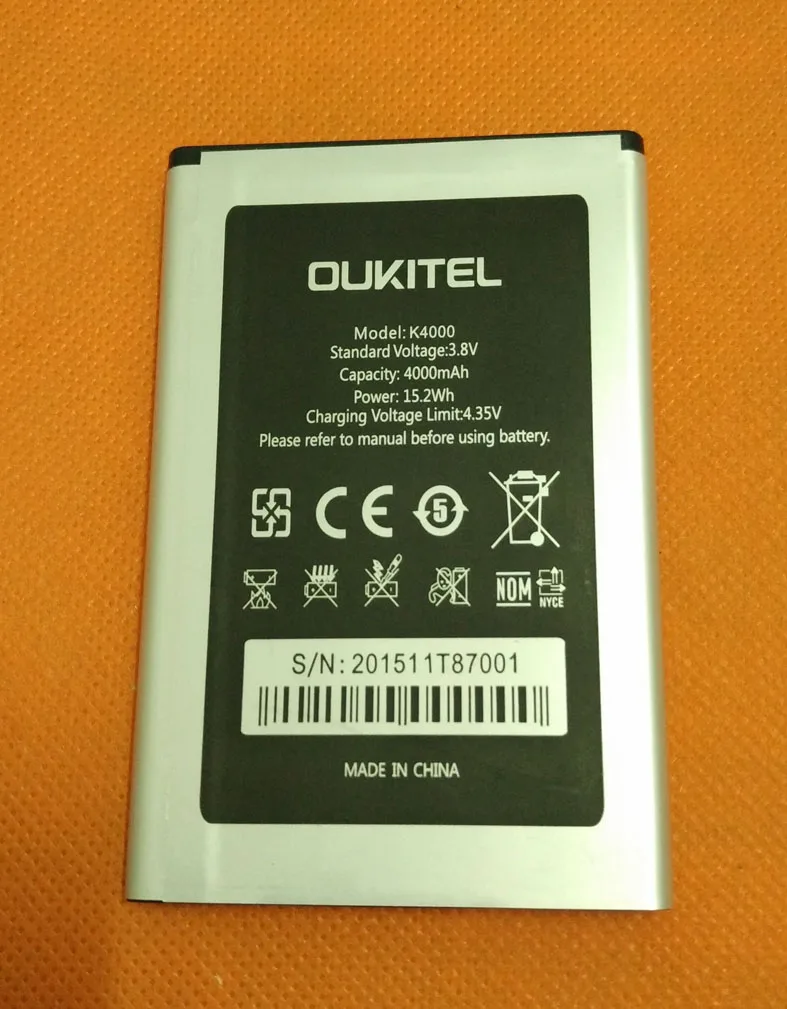 Оригинальный 4000 мА/ч Батарея Аккумулятор для OUKITEL K4000 MTK6735 4 ядра 5 0 &quot ВЫСОКАЯ