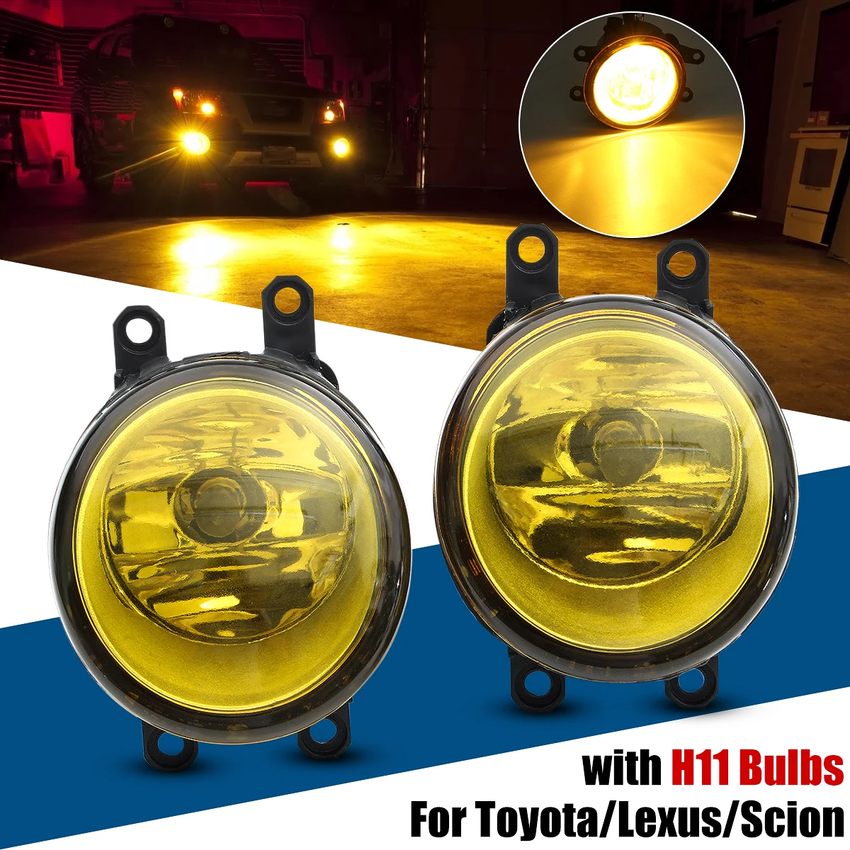 Светодиодный противотуманный светильник 2 шт. 55 Вт Круглый передний правый/левый