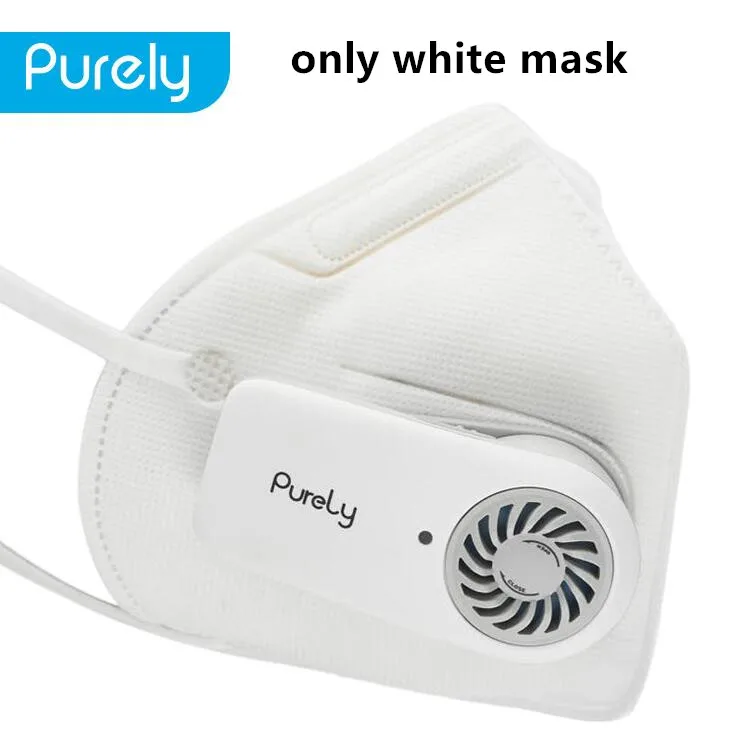white mask Xiaomi чисто анти-загрязнения воздуха маска FreshVersion PM2.5 дышащий перезаряжаемый фильтр с вентилятором Спорт Мужчины Женщины Черный Белый - Цвет: white mask