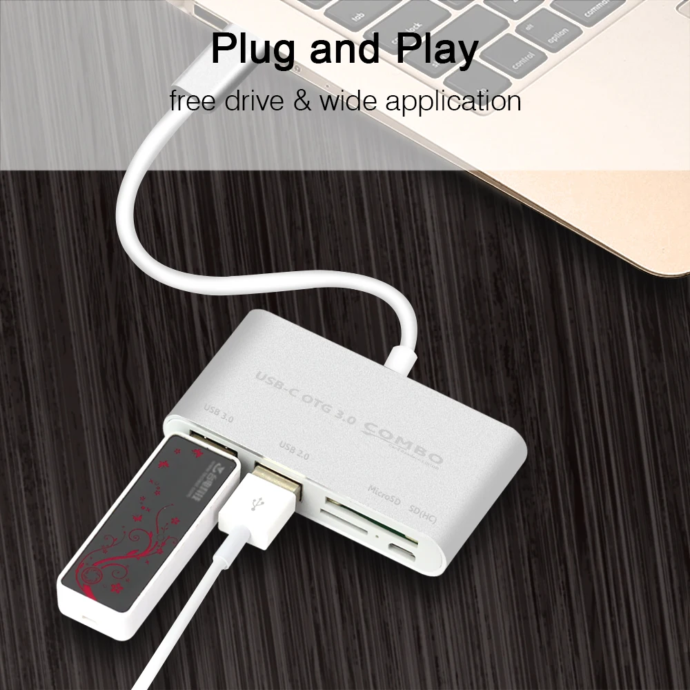 2 в 1 USB 3 0 концентратор Micro OTG Мульти сплиттер SD/Micro SD кардридер порт зарядного