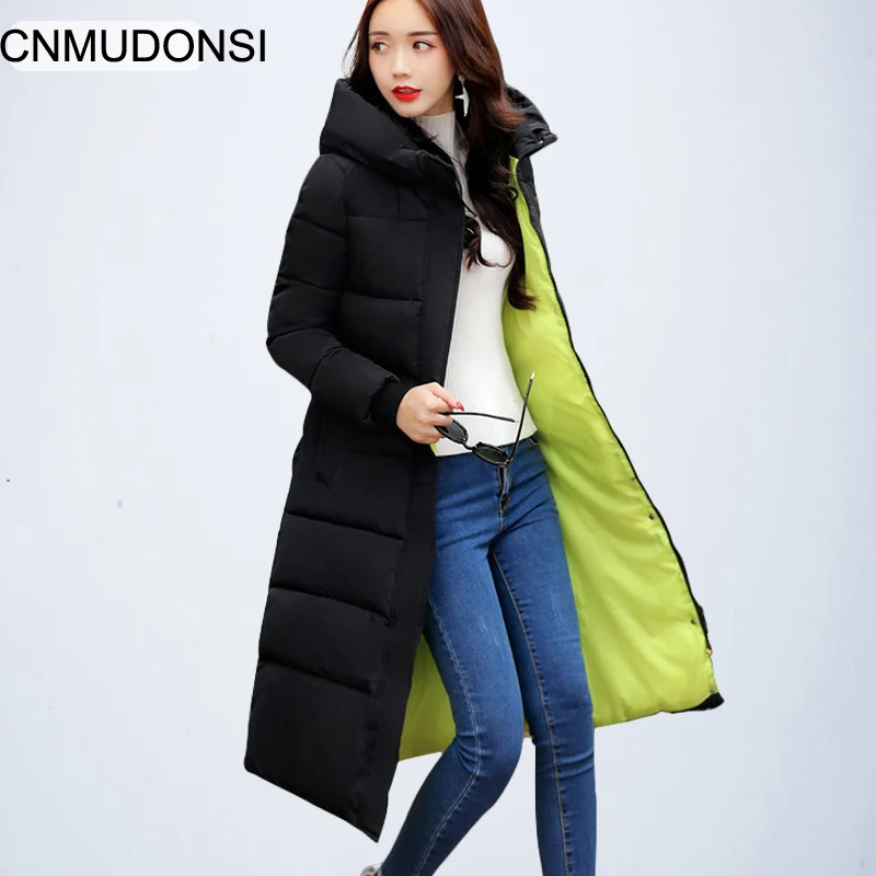 2018 Новые Длинные парки женские Для женщин зимнее пальто теплая хлопковая куртка