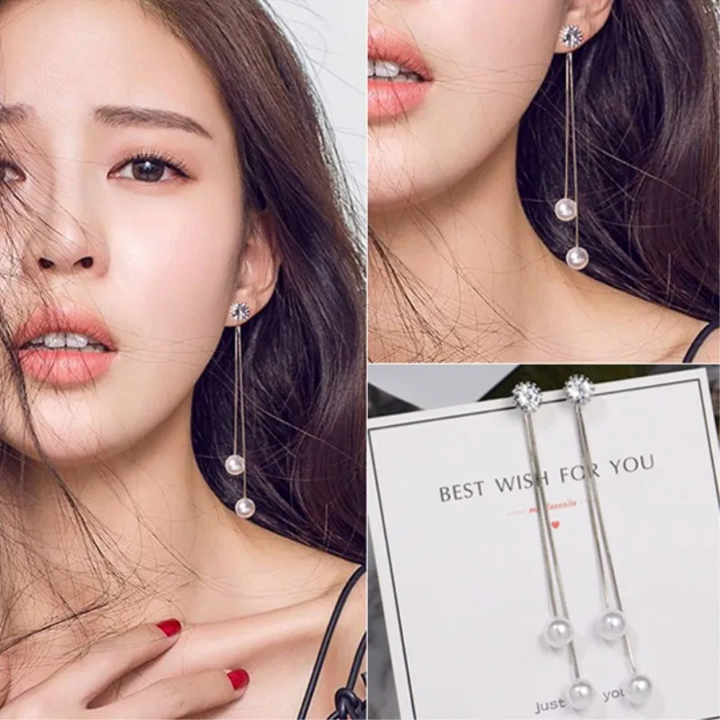 Новые модные длинные серьги для женщин большие серьги-кисточки со стразами и