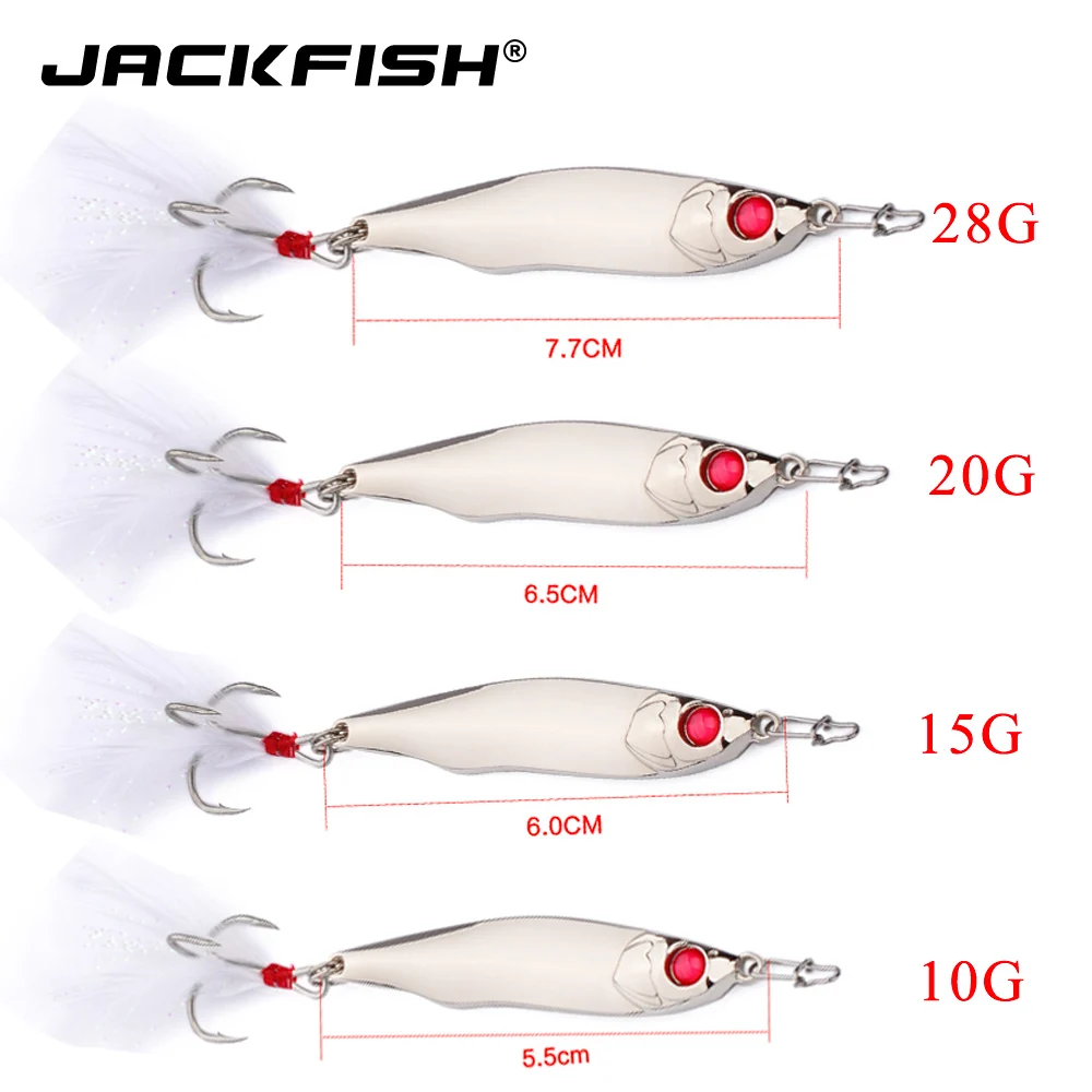 Металлический Спиннер JACKFISH джиг жесткая приманка 10 г/15 г/20 г/28 г для морской