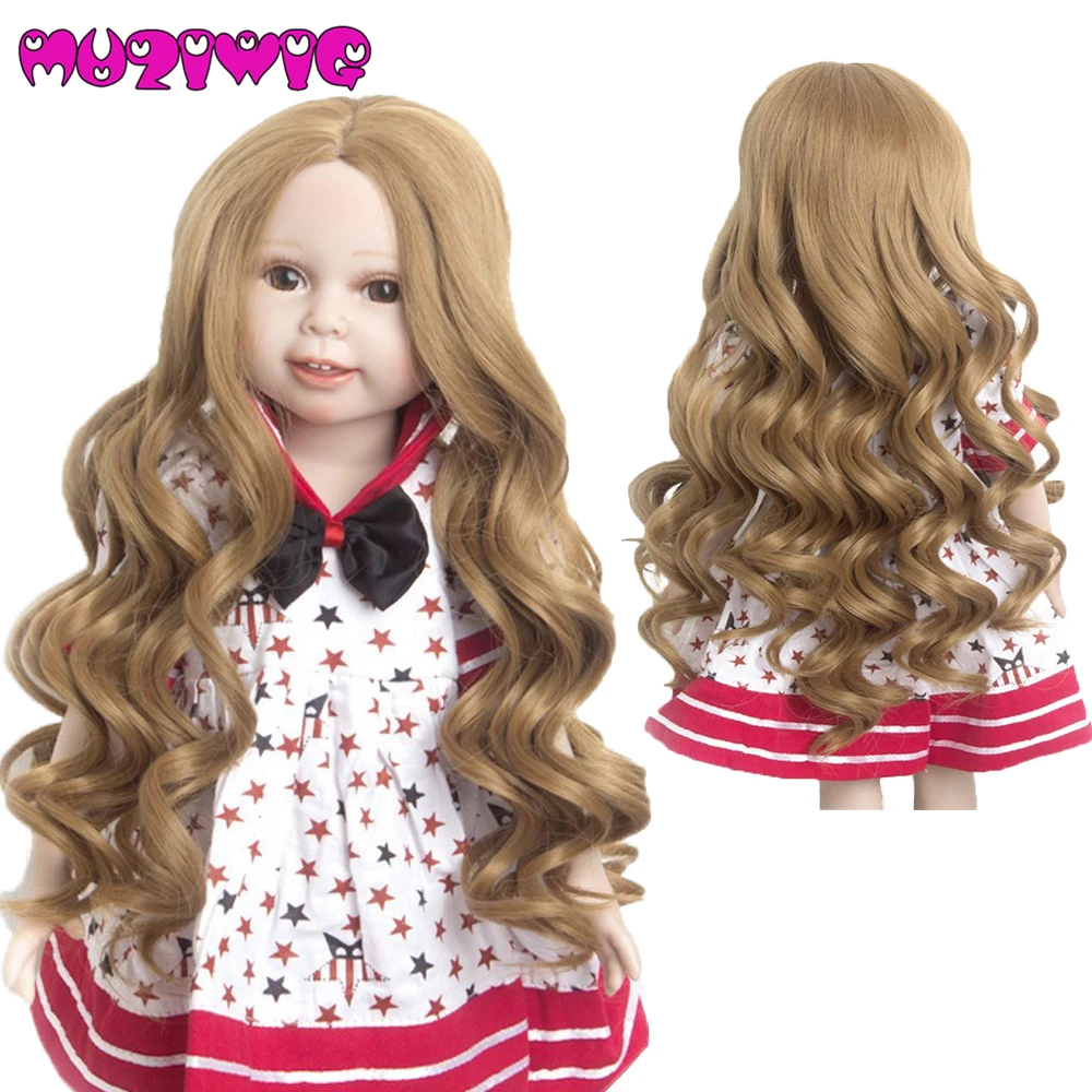 Hand Made Wigs Manufacturer Middle Parting 4color Long Curls Doll for American with 26cm Head Circumference | Игрушки и хобби
